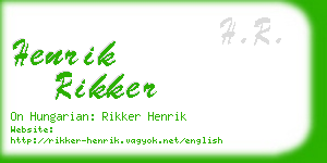 henrik rikker business card